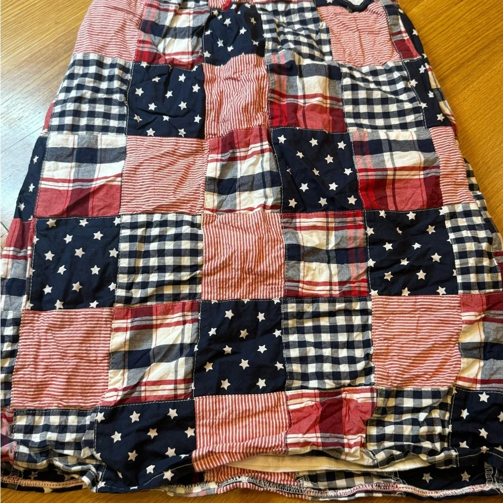 GYMBOREE Patchwork Girl’s Dress with Red and Blue Patterns Patriotic Size 5T